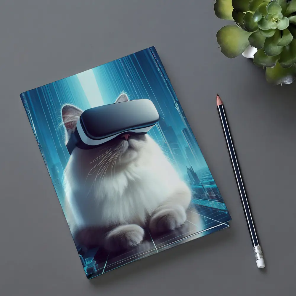 White Cat VR Headset Futuristic City – Notebooks
