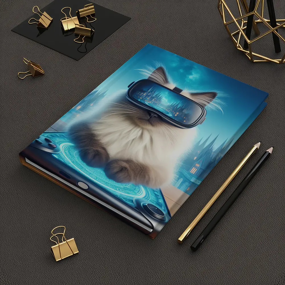 Ragdoll Cat Gaming VR Fantasy City – Notebooks