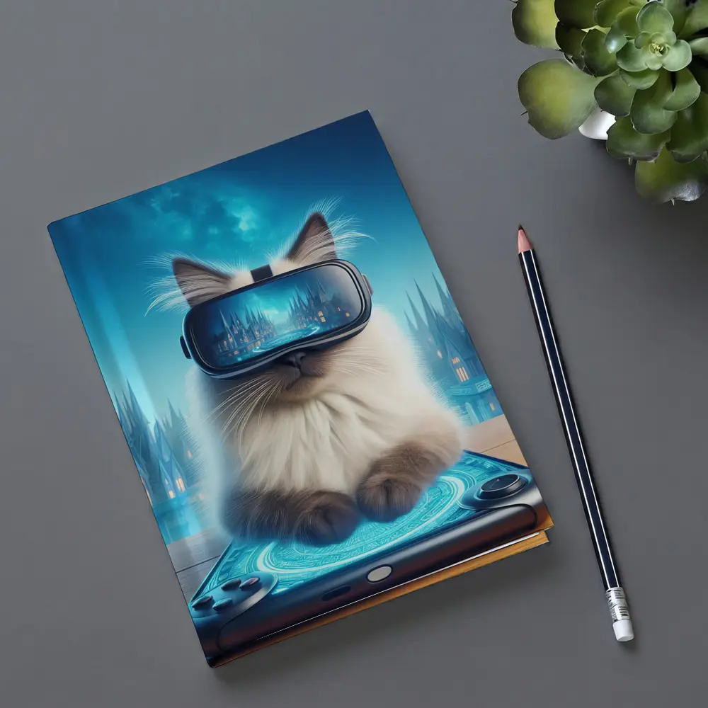 Ragdoll Cat Gaming VR Fantasy City – Notebooks