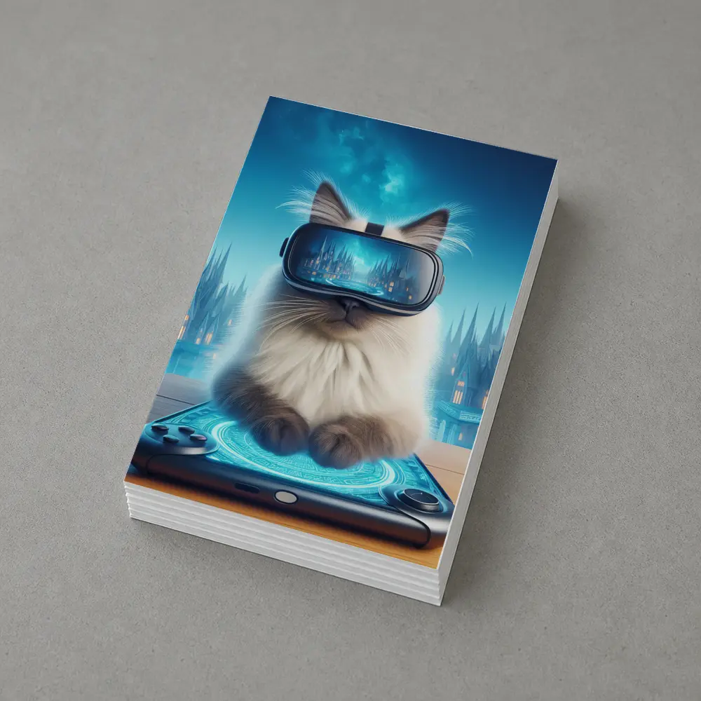 Ragdoll Cat Gaming VR Fantasy City – Postcards