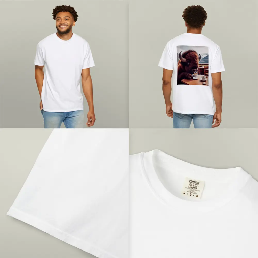 Bison Drinking Coffee at Mountain Cafe – T-Shirts