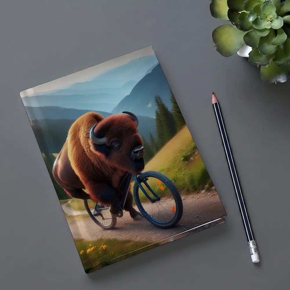 Bison Riding Bicycle Mountain Valley Trail – Notebooks
