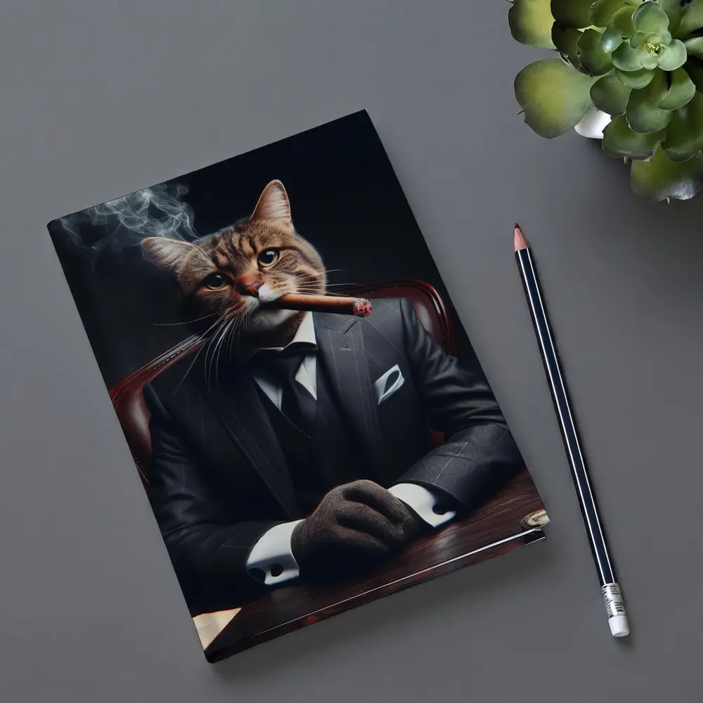 Boss Cat Suit Cigar Dark Office – Notebooks