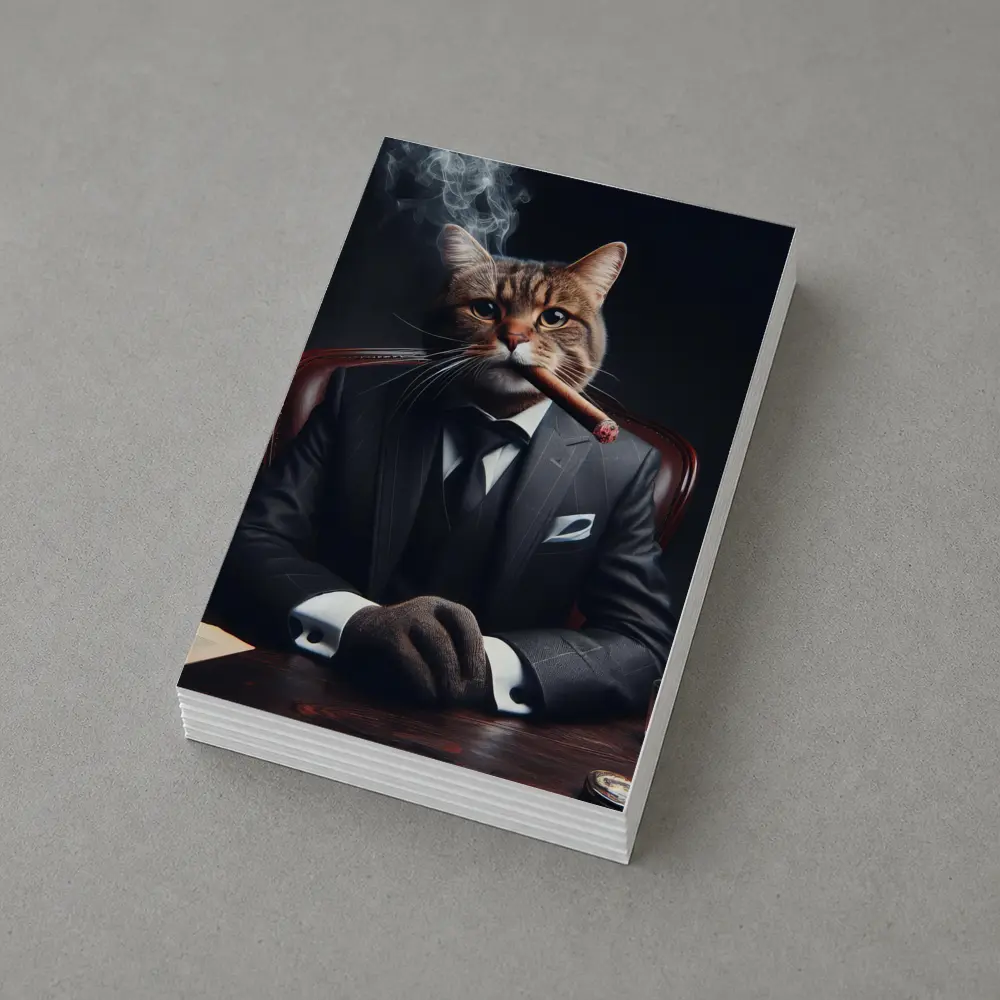 Boss Cat Suit Cigar Dark Office – Postcards