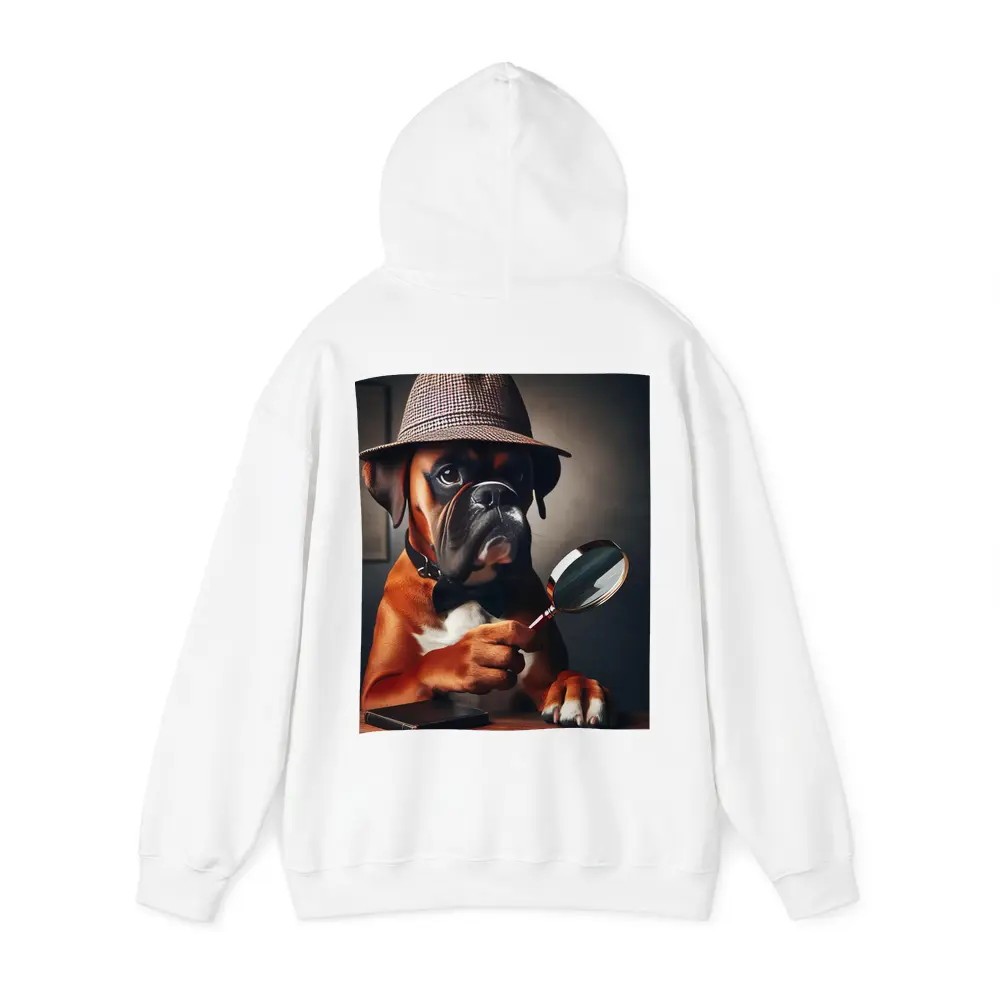 Boxer Dog Detective With Magnifying Glass – Hoodies