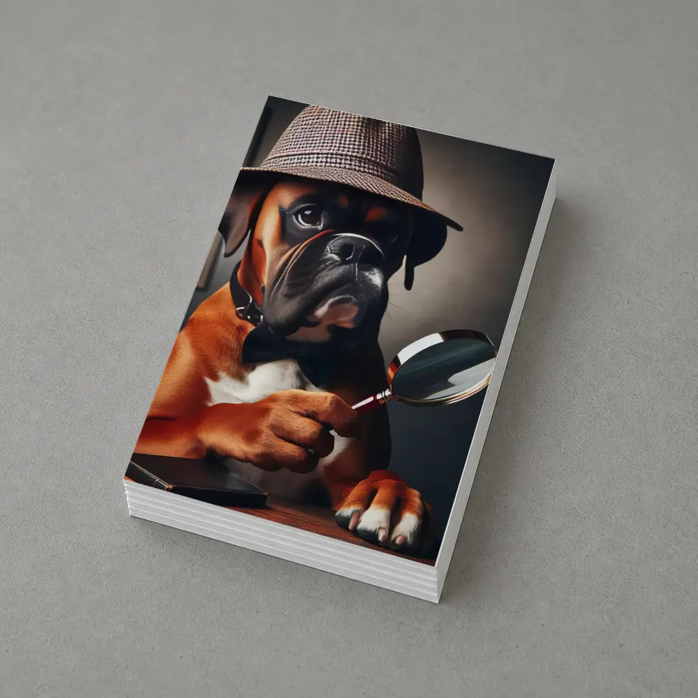 Boxer Dog Detective With Magnifying Glass – Postcards