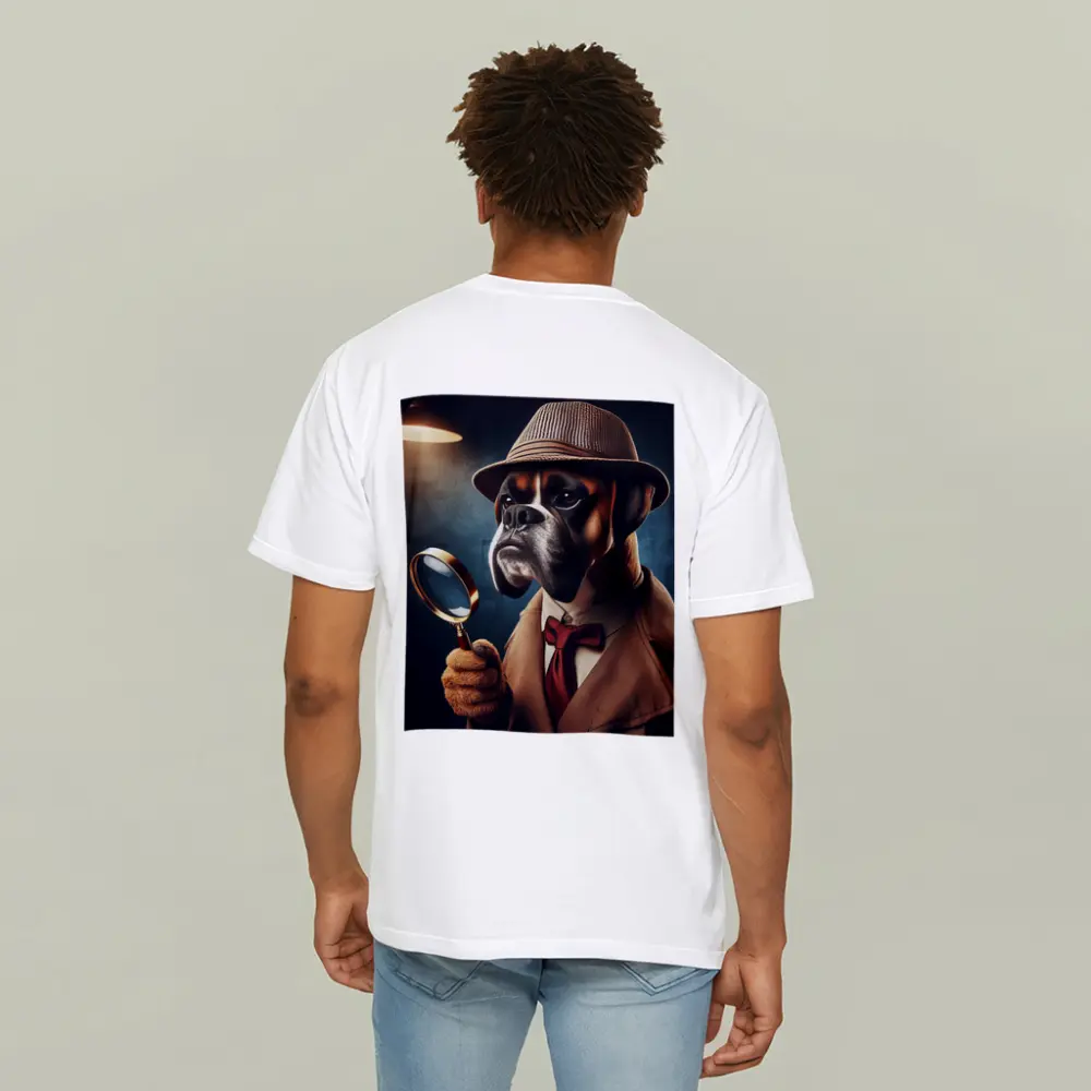 Boxer Dog Detective With Magnifying Glass – T-Shirts