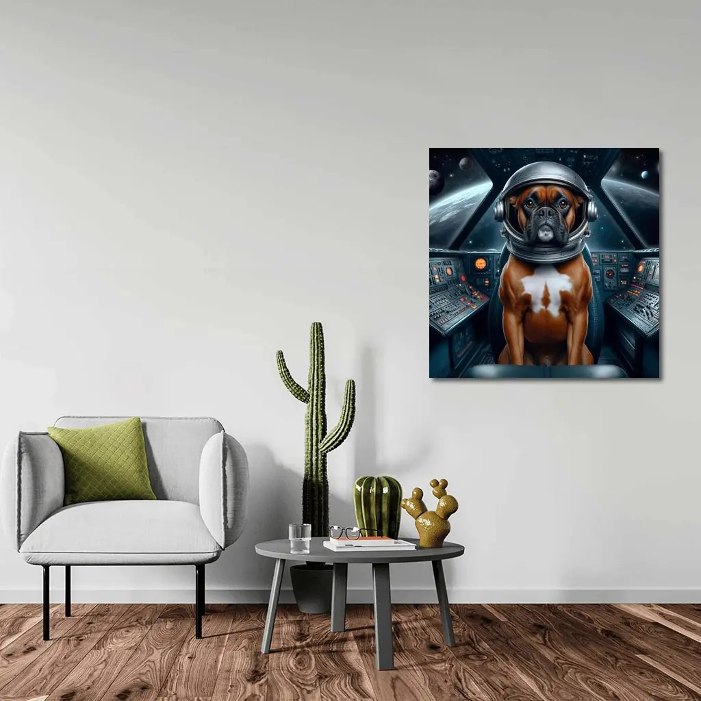 Boxer Dog Astronaut Space Cockpit Art – Wall Art