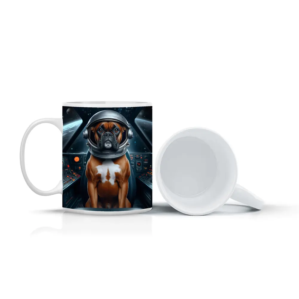 Boxer Dog Astronaut Space Cockpit Art – Mugs