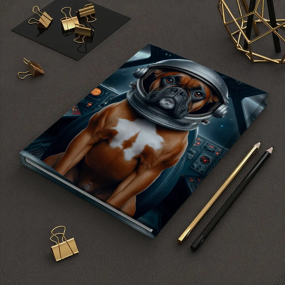 Boxer Dog Astronaut Space Cockpit Art – Notebooks