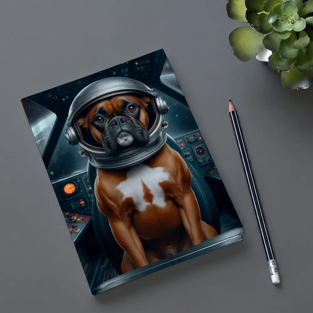 Boxer Dog Astronaut Space Cockpit Art – Notebooks
