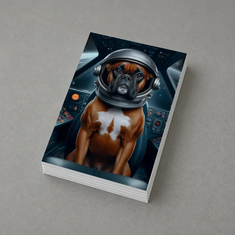 Boxer Dog Astronaut Space Cockpit Art – Postcards
