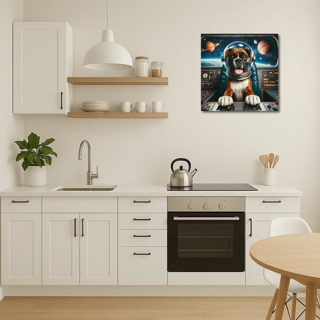 Boxer Dog Astronaut Space Cockpit – Wall Art