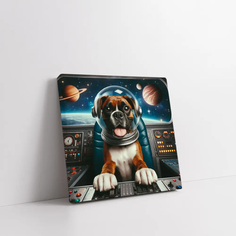 Boxer Dog Astronaut Space Cockpit – Wall Art