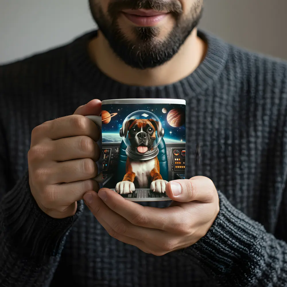 Boxer Dog Astronaut Space Cockpit – Mugs