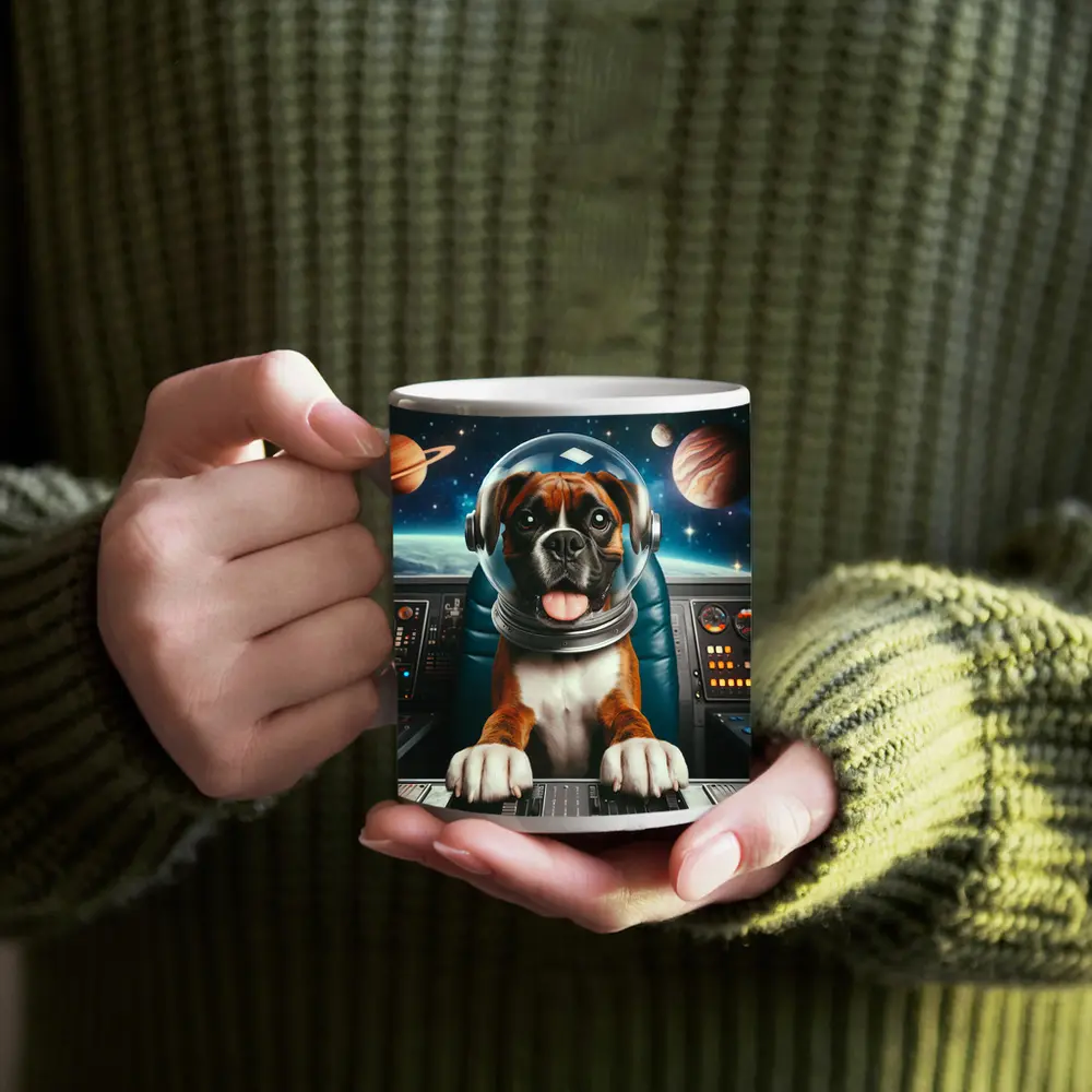 Boxer Dog Astronaut Space Cockpit – Mugs