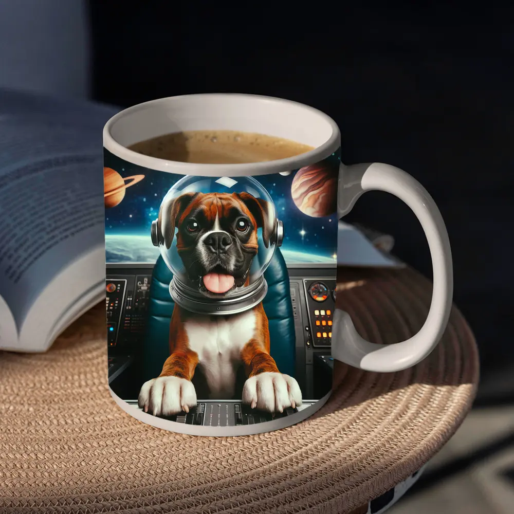 Boxer Dog Astronaut In Outer Space – Mugs