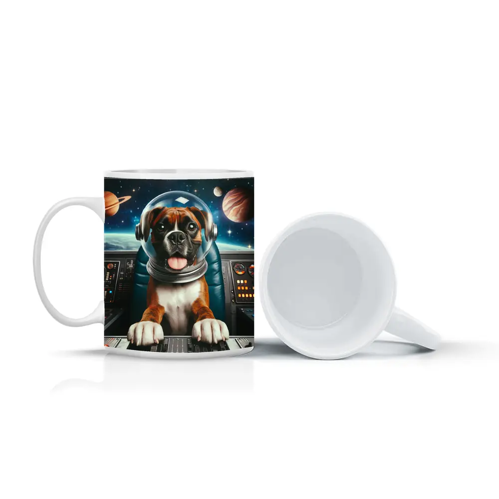 Boxer Dog Astronaut Space Cockpit – Mugs