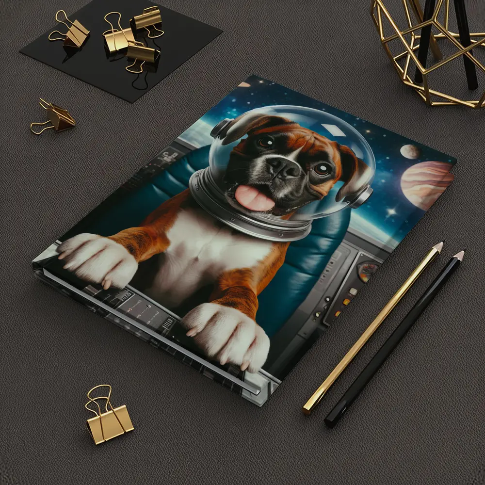 Boxer Dog Astronaut Space Cockpit – Notebooks