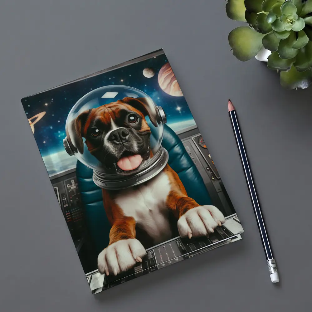 Boxer Dog Astronaut Space Cockpit – Notebooks