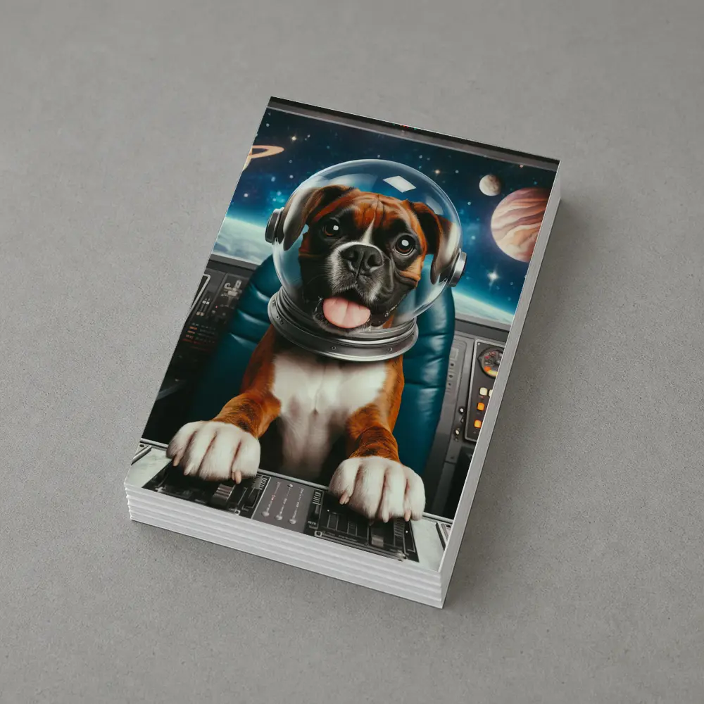 Boxer Dog Astronaut Space Cockpit – Postcards