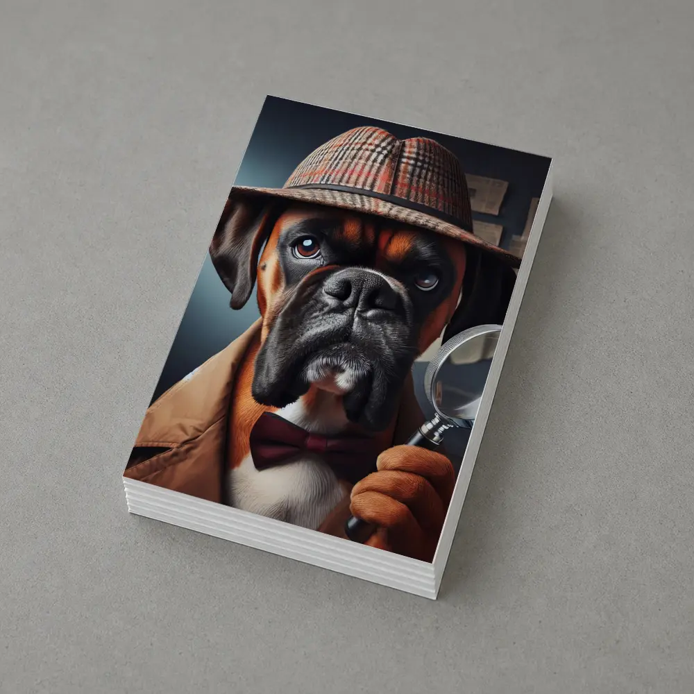 Boxer Dog Detective With Magnifying Glass – Postcards
