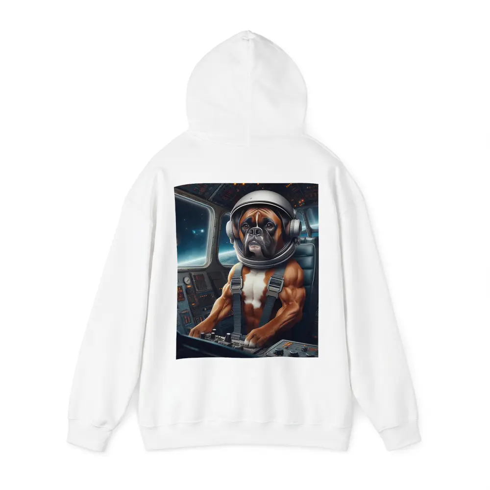 Boxer Dog Astronaut Piloting Space Cockpit – Hoodies