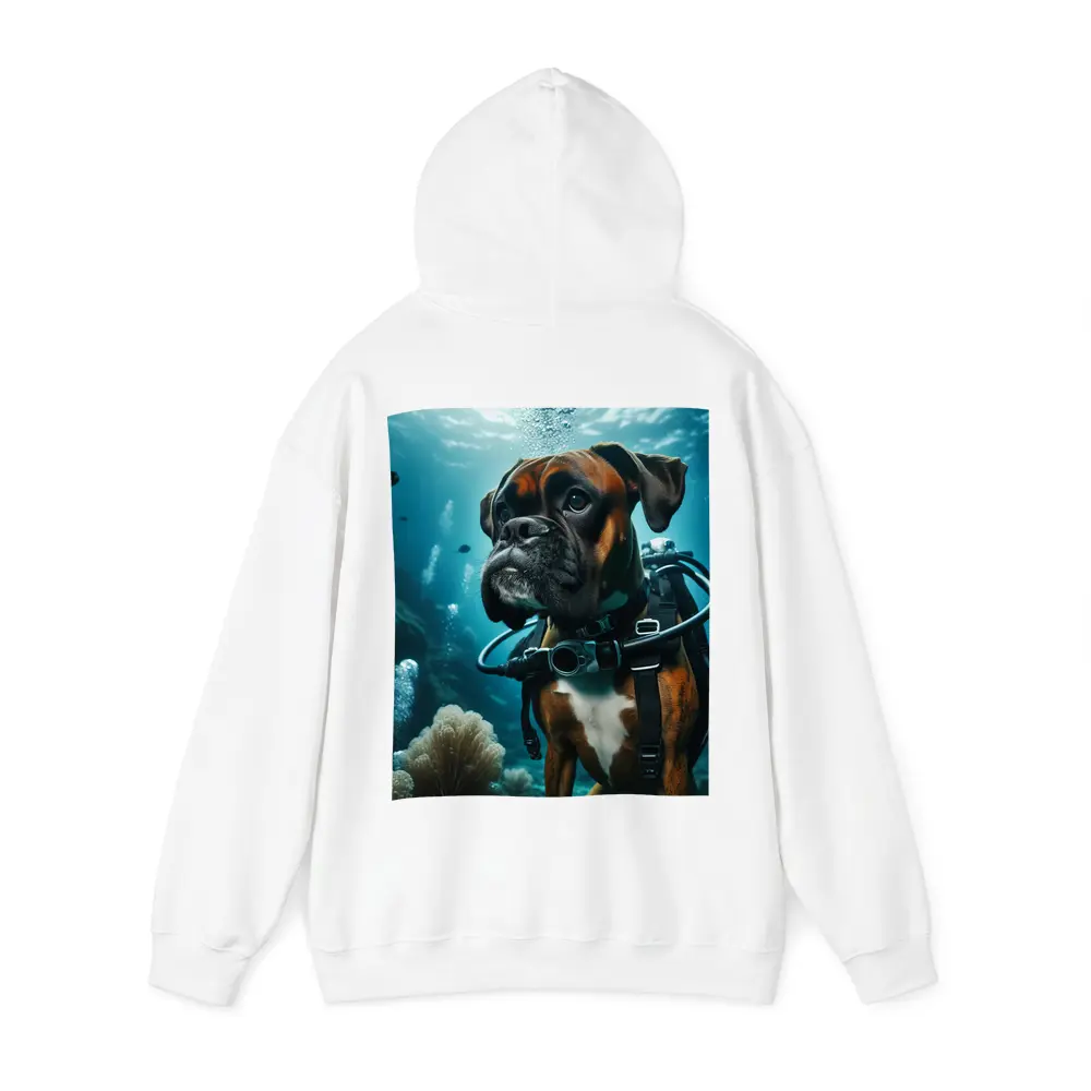 Boxer Dog Scuba Diving Underwater Ocean Scene – Hoodies