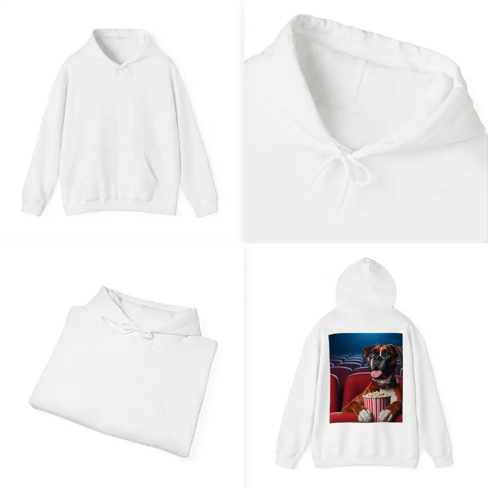 Boxer Dog Watching Movie Cinema Popcorn – Hoodies
