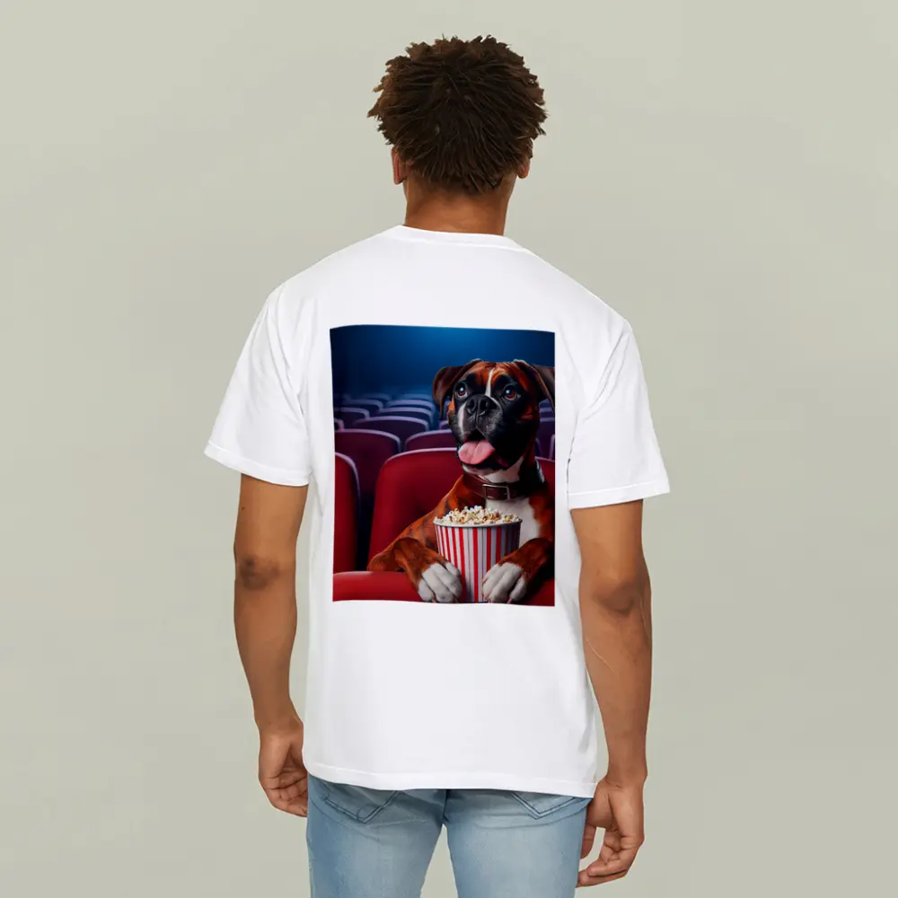 Boxer Dog Watching Movie Cinema Popcorn – T-Shirts