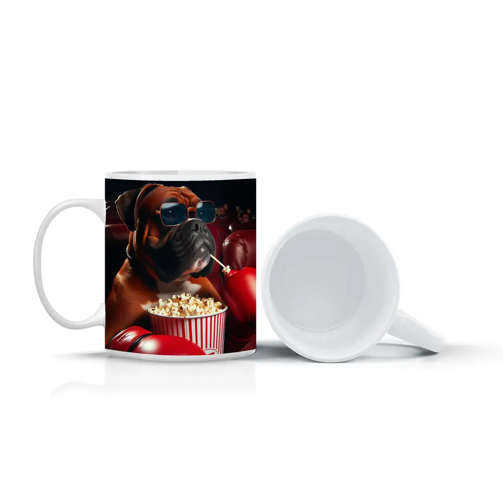Boxer Dog Cinema Popcorn Boxing Gloves – Mugs