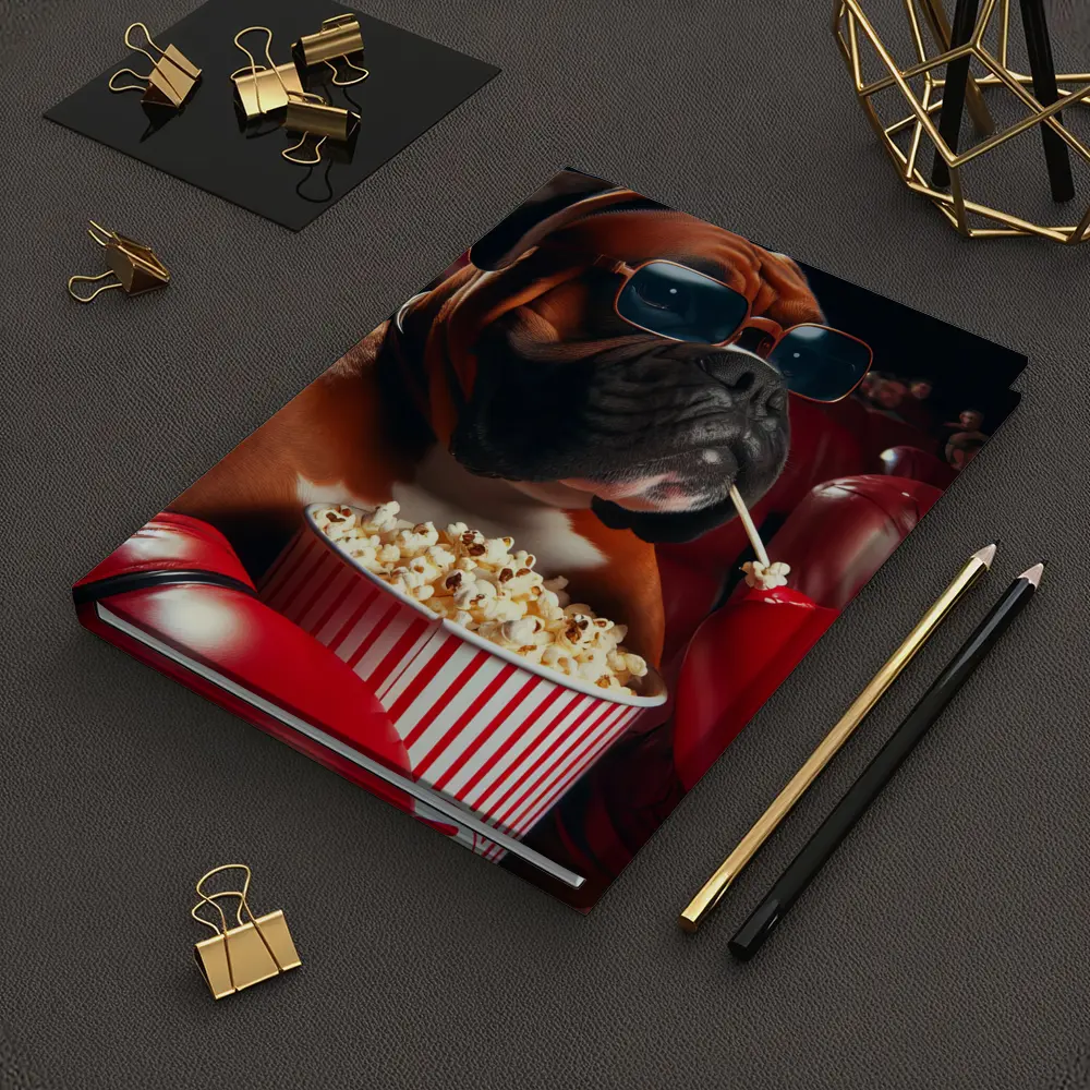 Boxer Dog Cinema Popcorn Boxing Gloves – Notebooks