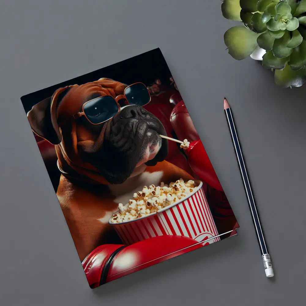 Boxer Dog Cinema Popcorn Boxing Gloves – Notebooks