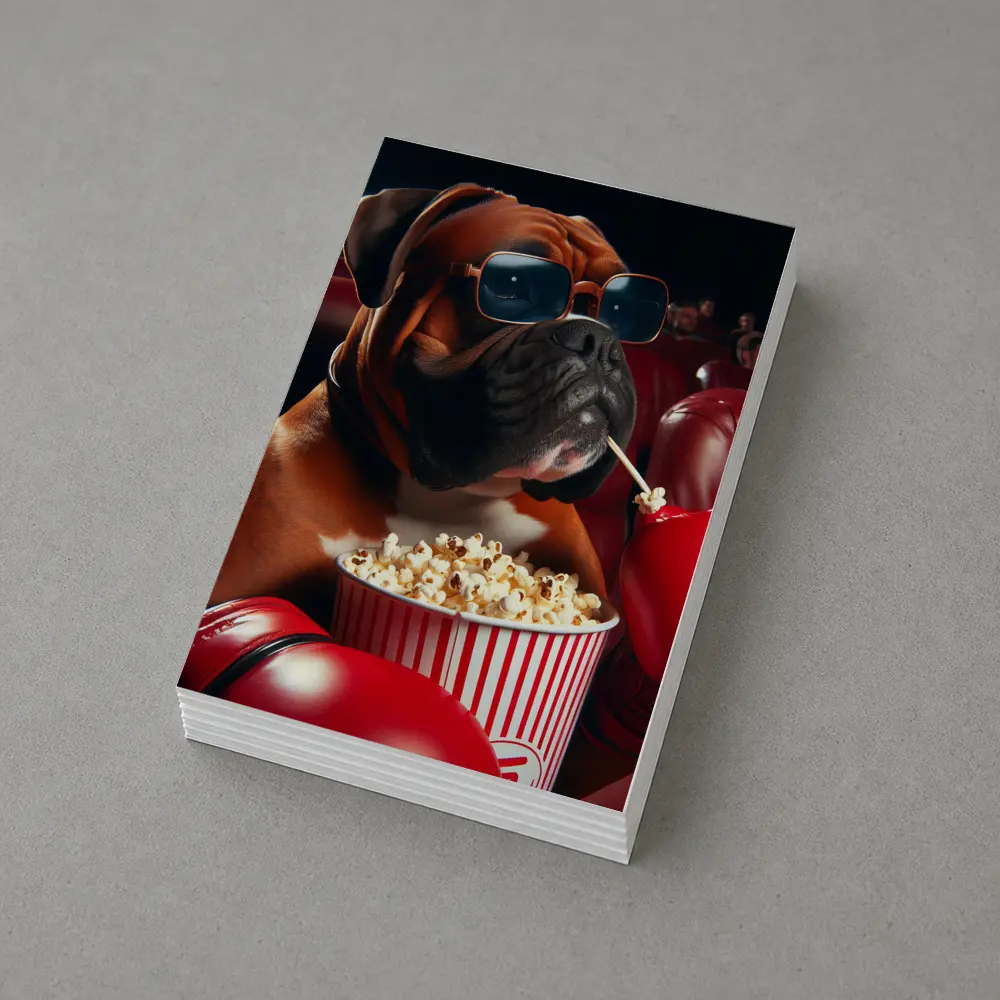 Boxer Dog Cinema Popcorn Boxing Gloves – Postcards