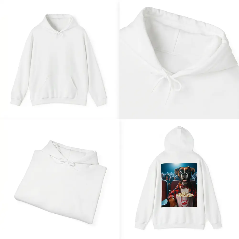 Boxer Dog at Cinema With Popcorn – Hoodies