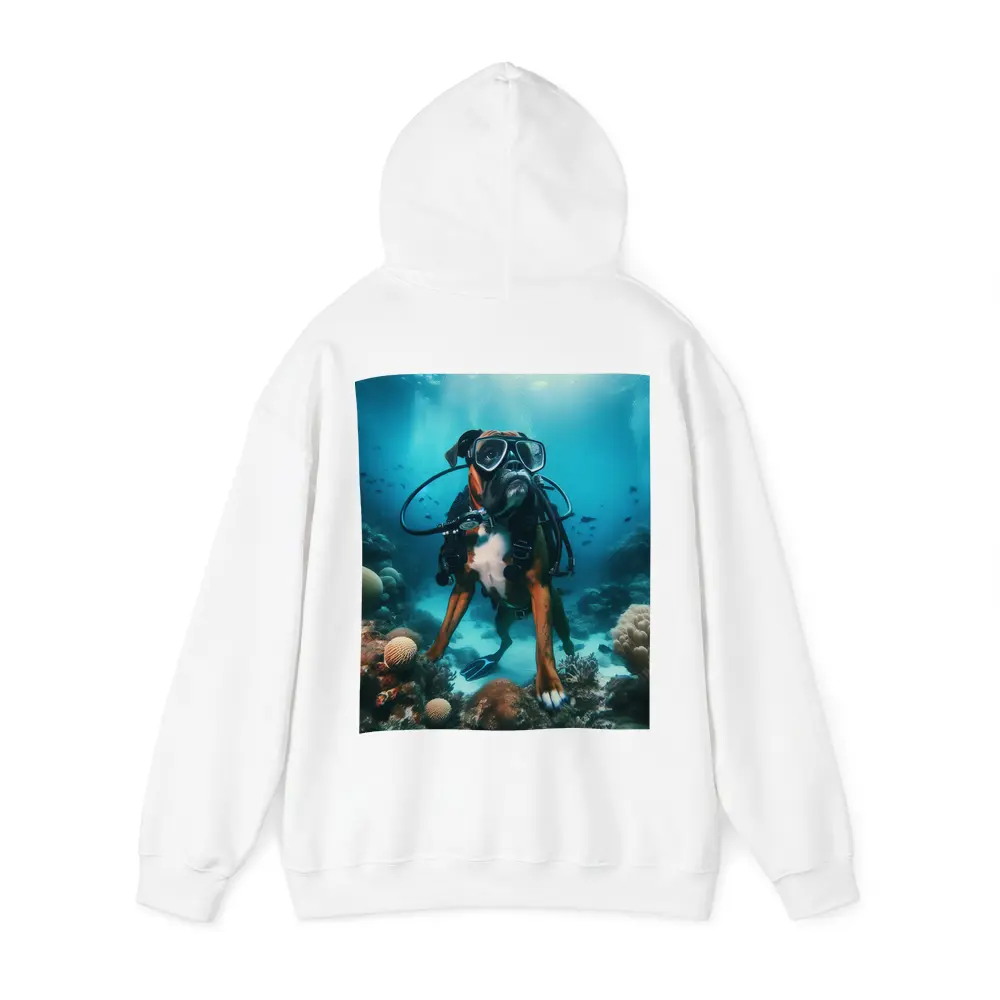 Boxer Dog Scuba Diver Underwater Coral Reef – Hoodies