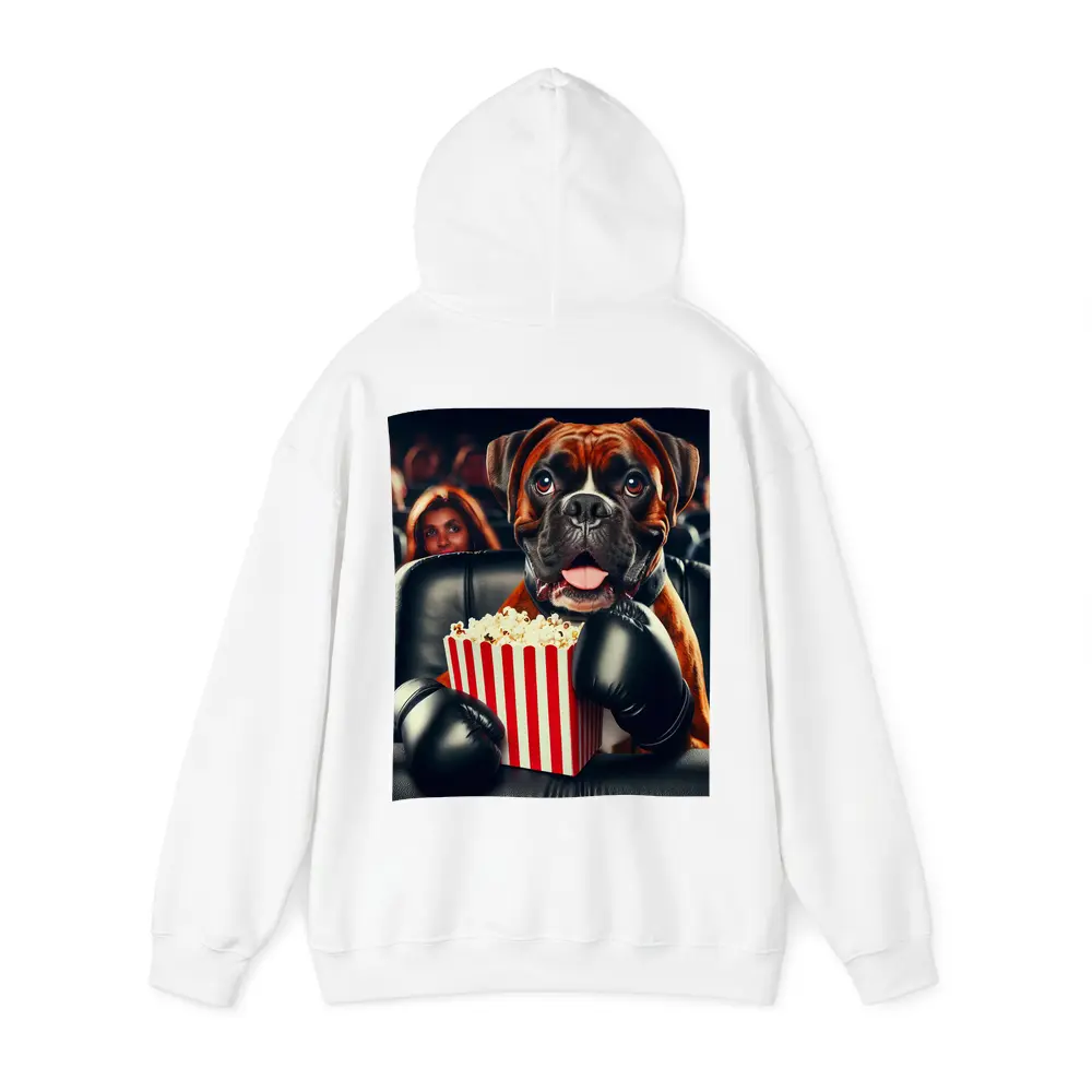 Boxer Dog With Popcorn At Cinema – Hoodies