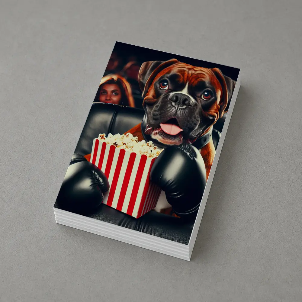 Boxer Dog With Popcorn At Cinema – Postcards