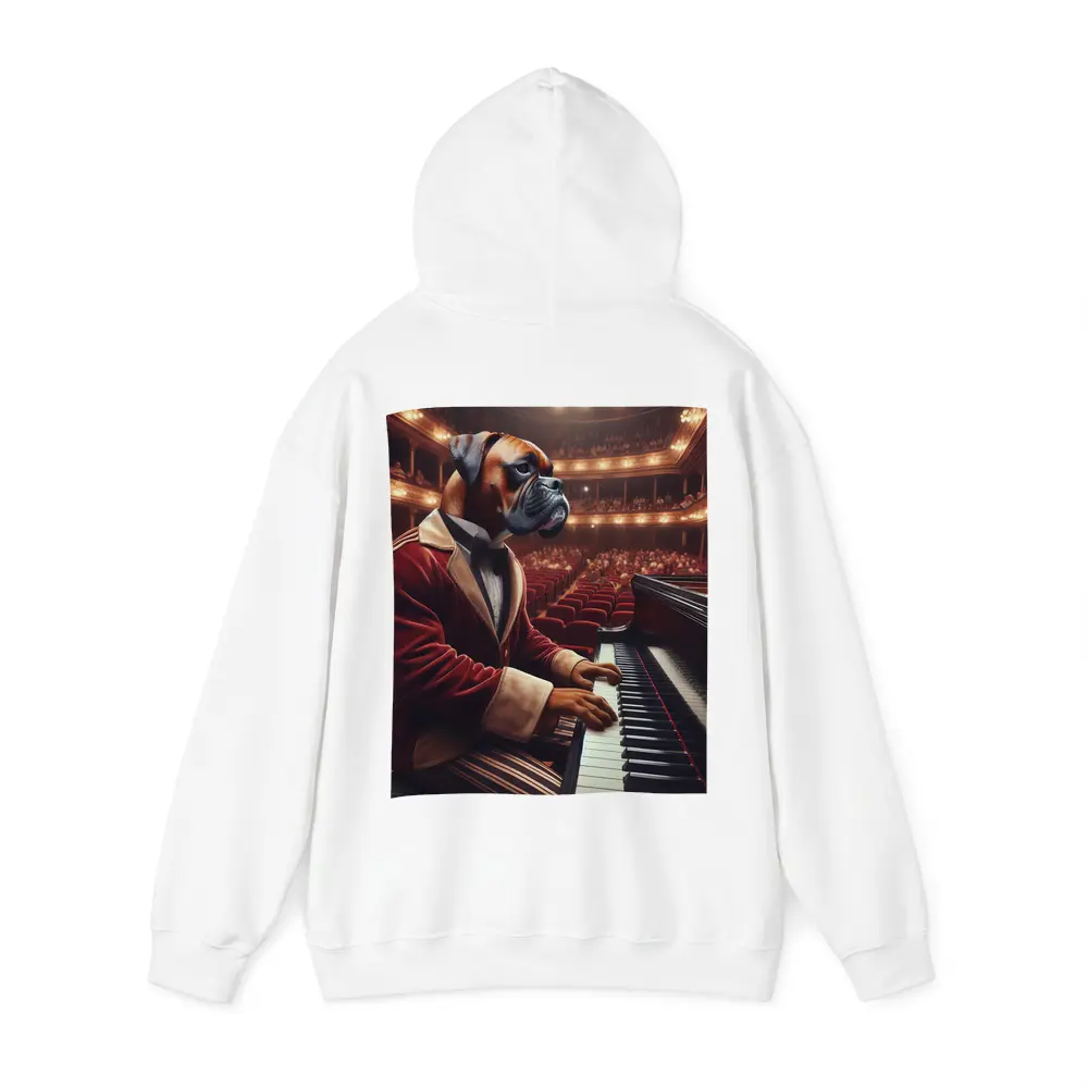 Boxer Dog Pianist Red Jacket Concert Hall – Hoodies