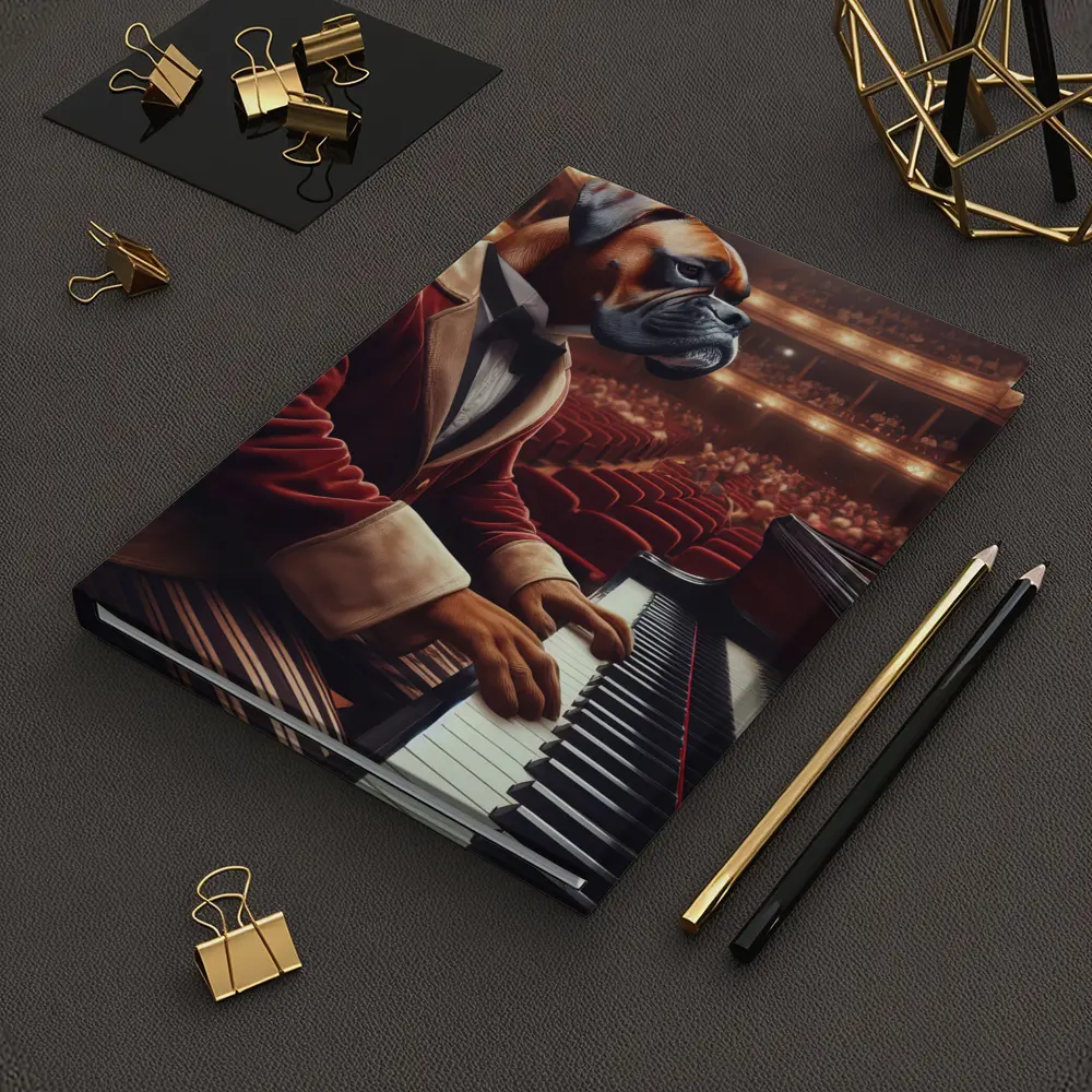 Boxer Dog Pianist Red Jacket Concert Hall – Notebooks