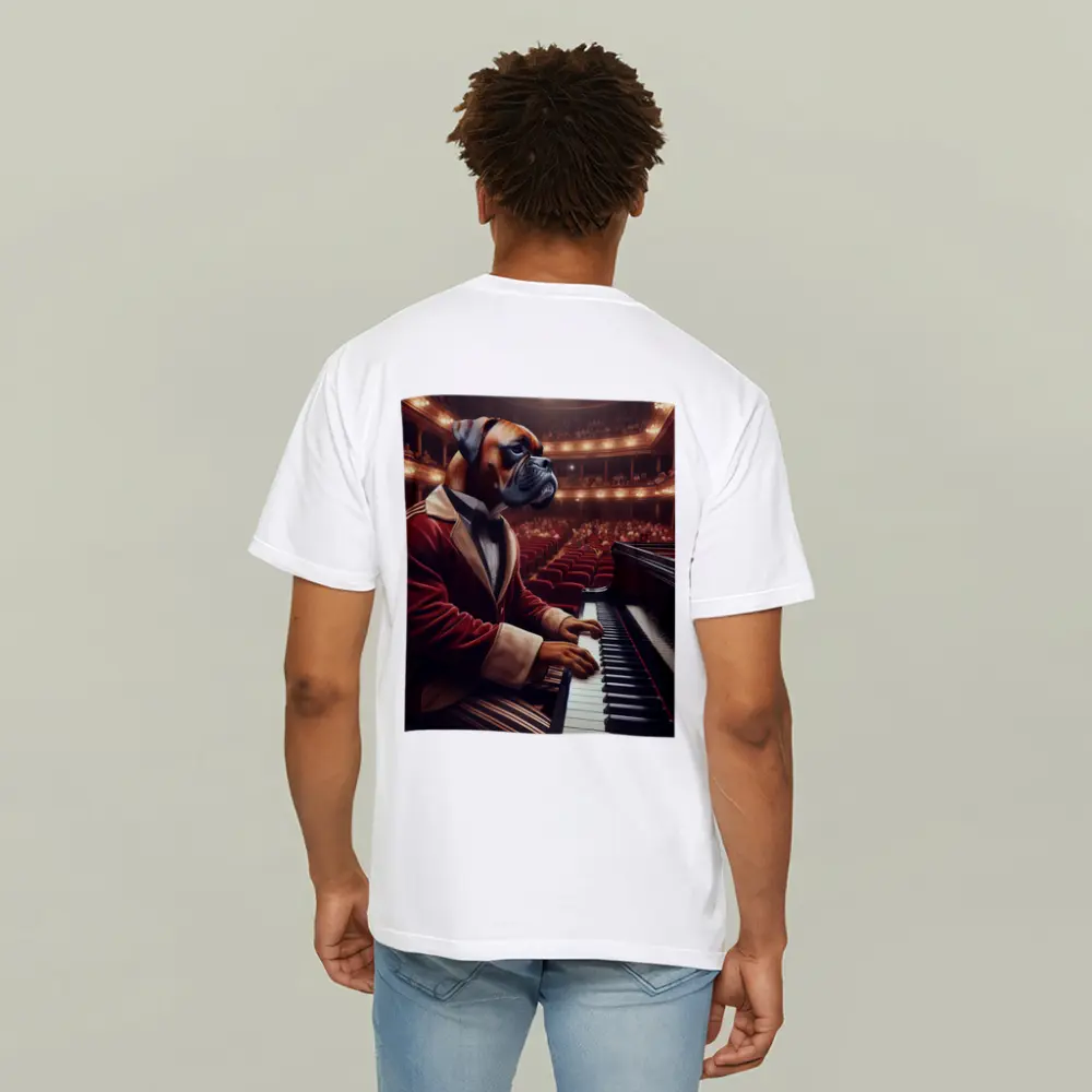 Boxer Dog Pianist Red Jacket Concert Hall – T-Shirts