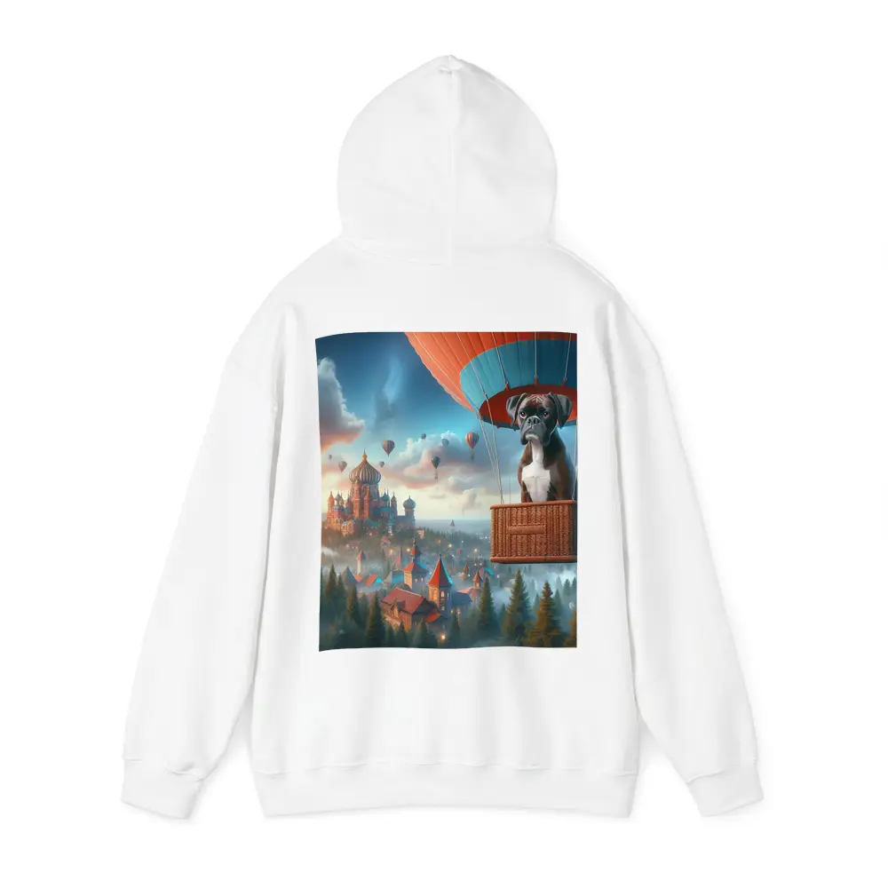 Boxer Dog Hot Air Balloon Fantasy City – Hoodies