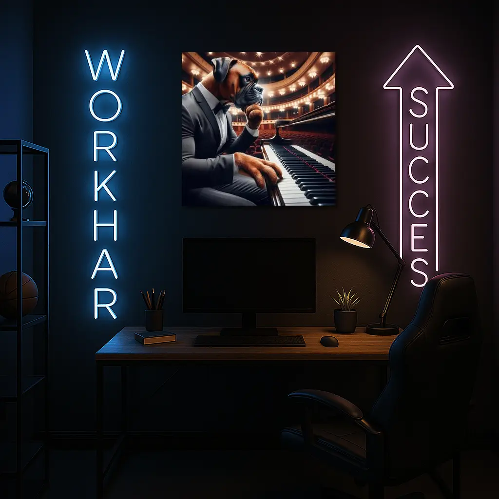 Boxer Dog Pianist Tuxedo Concert Hall – Wall Art
