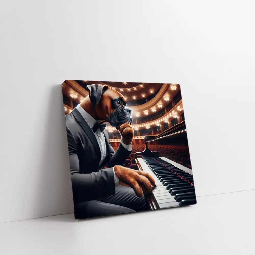 Boxer Dog Pianist Tuxedo Concert Hall – Wall Art