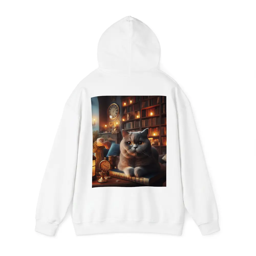 British Shorthair Cat Cozy Library Candlelight – Hoodies