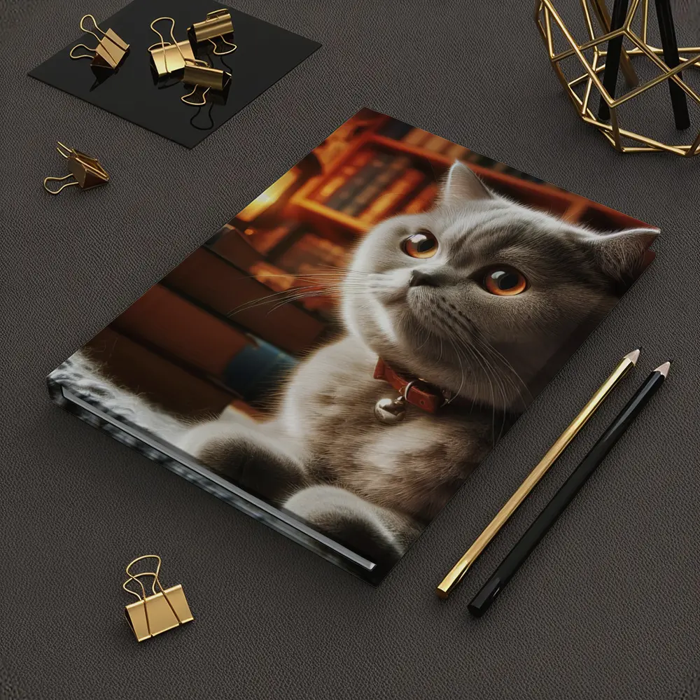 British Shorthair Cat Cozy Library Books – Notebooks