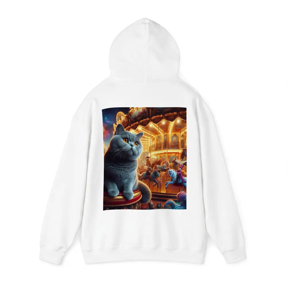 British Shorthair Cat Carousel Fantasy Scene – Hoodies