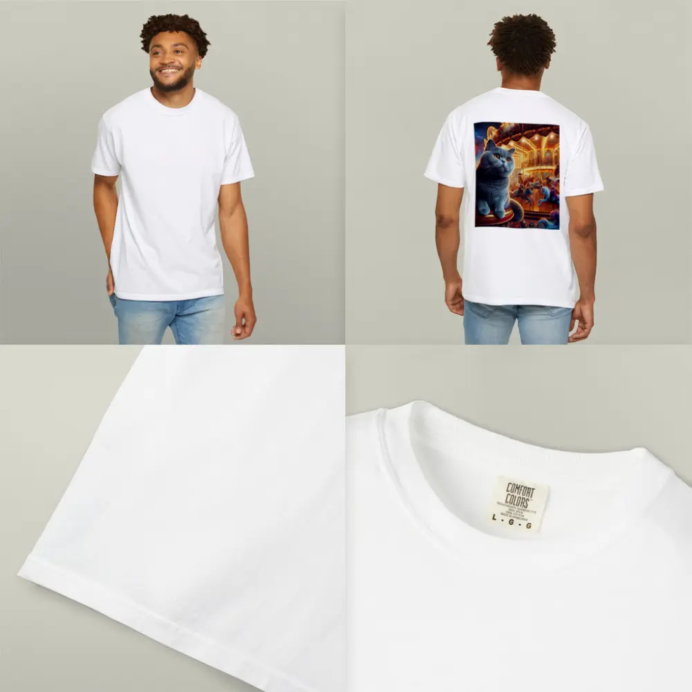 British Shorthair Cat Carousel Fantasy Scene – T-Shirts