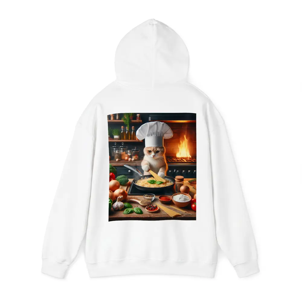 Cat Chef Cooking Pasta In Kitchen – Hoodies