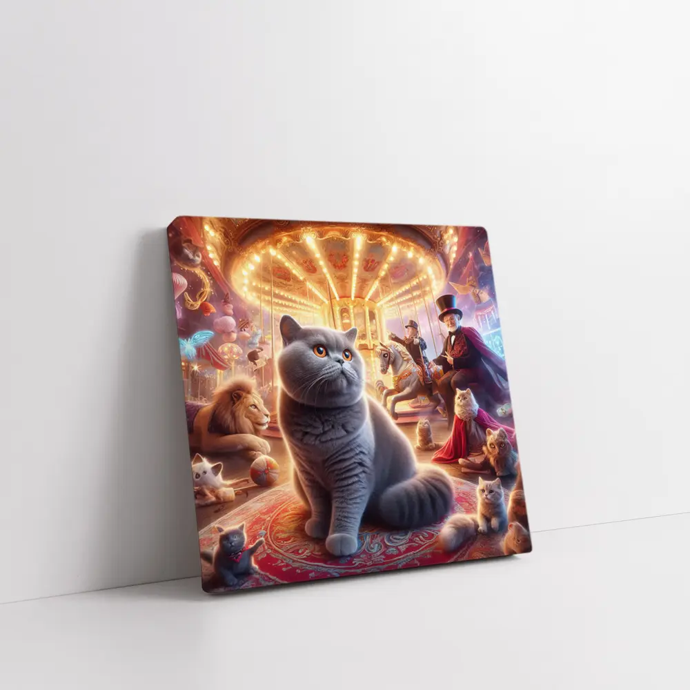 British Shorthair Cat Magical Carnival Scene – Wall Art